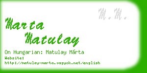 marta matulay business card